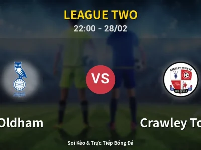 Soi Kèo Oldham vs Crawley Town – 22:00 28/02 | Nhận Định, Dự Đoán Tỷ Số