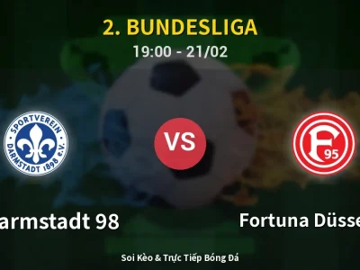 Kết Quả: SV Darmstadt 98 2-1 Fortuna Düsseldorf – Highlight & Bàn Thắng | 2. Bundesliga