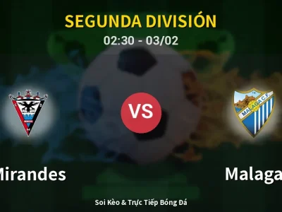 Kết Quả: Mirandes 2-1 Malaga – Highlight & Bàn Thắng | Segunda División
