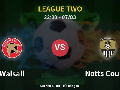Soi Kèo Walsall vs Notts County – 22:00 07/03 | Nhận Định, Dự Đoán Tỷ Số