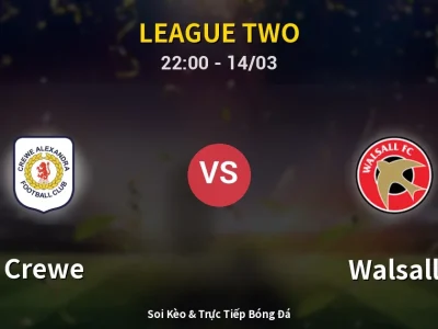 🔴 Trực Tiếp: Crewe 0-1 Walsall – Link Xem League Two (Full HD)