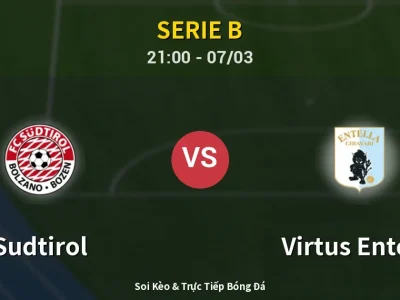 🔴 Trực Tiếp: Sudtirol 0-0 Virtus Entella – Link Xem Serie B (Full HD)