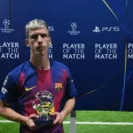 Dani Olmo lạnh lùng nhận giải, nét mặt đắng chát khi Barca bị loại khỏi Champions League 1