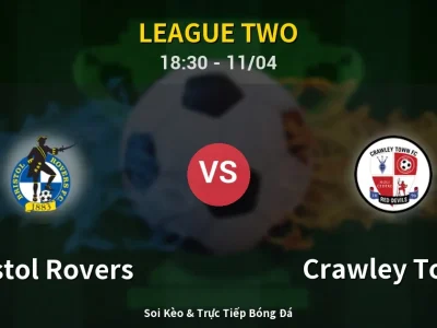 Soi Kèo Bristol Rovers vs Crawley Town – 18:30 11/04 | Nhận Định, Dự Đoán Tỷ Số