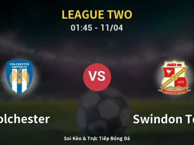 Soi Kèo Colchester vs Swindon Town – 01:45 11/04 | Nhận Định, Dự Đoán Tỷ Số