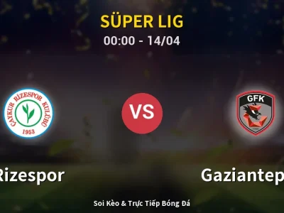 Kết Quả: Rizespor 2-1 Gaziantep FK – Highlight & Bàn Thắng | Süper Lig